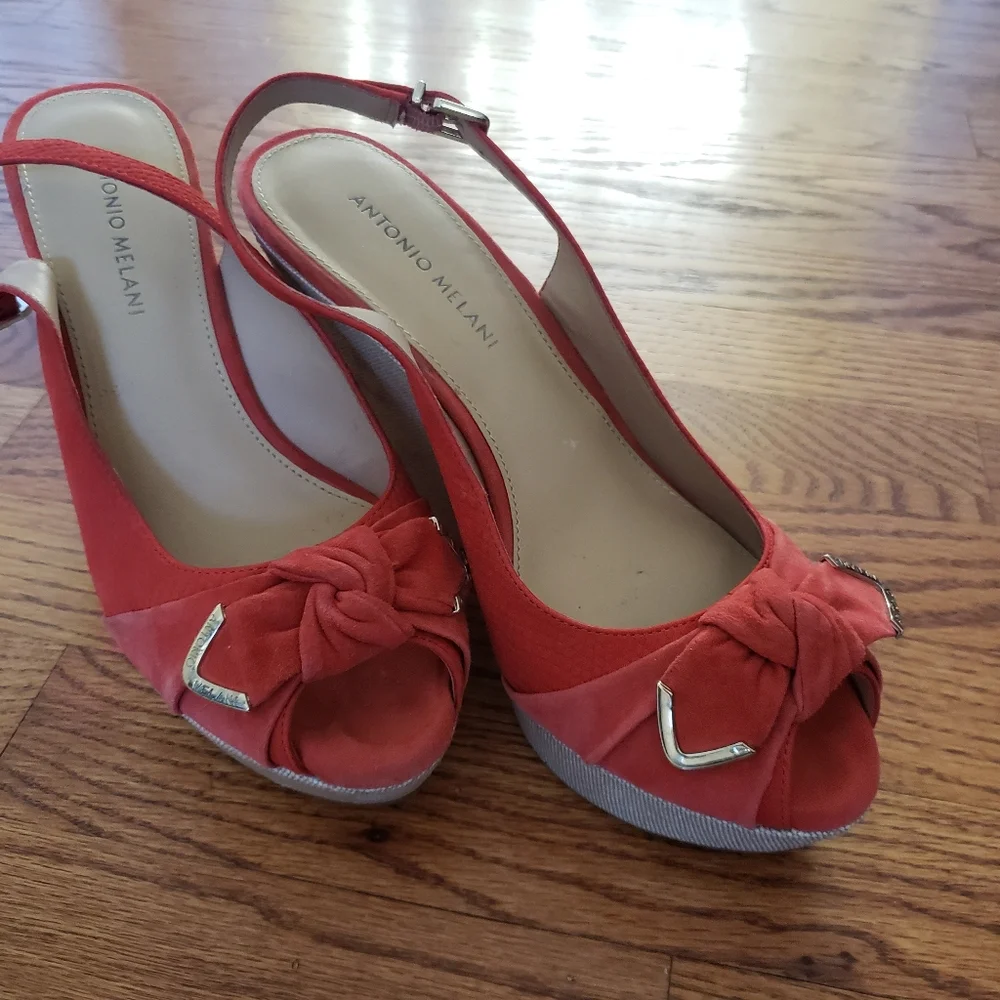 Antonio Melani Reena Red Wedge Heels
